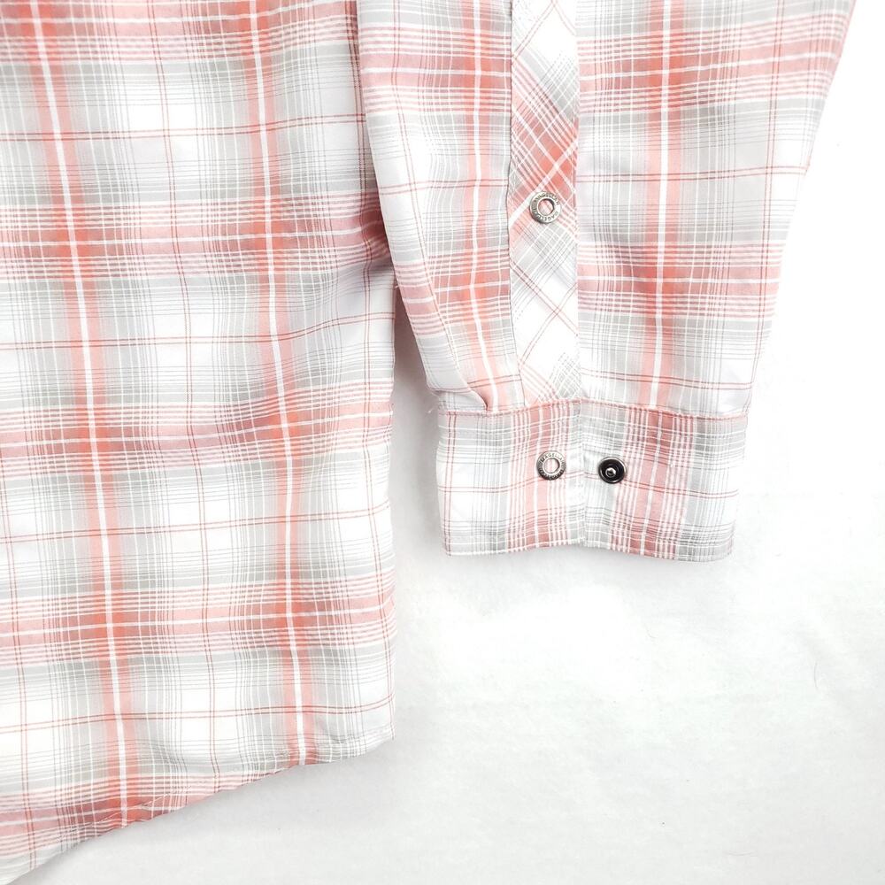 Magellan Shirt Mens XL Red White Plaid Snap Western Long Sleeve Outdoors - Picture 5 of 12